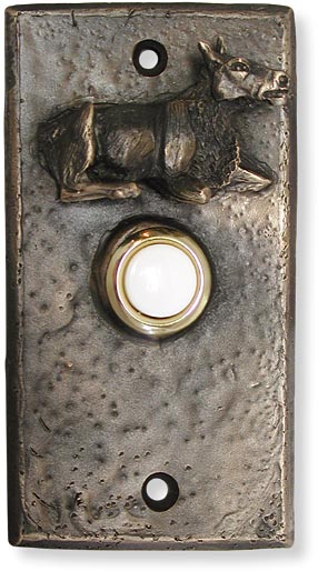 panel doorbell button with resting elk