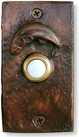 panel style doorbell button with fish